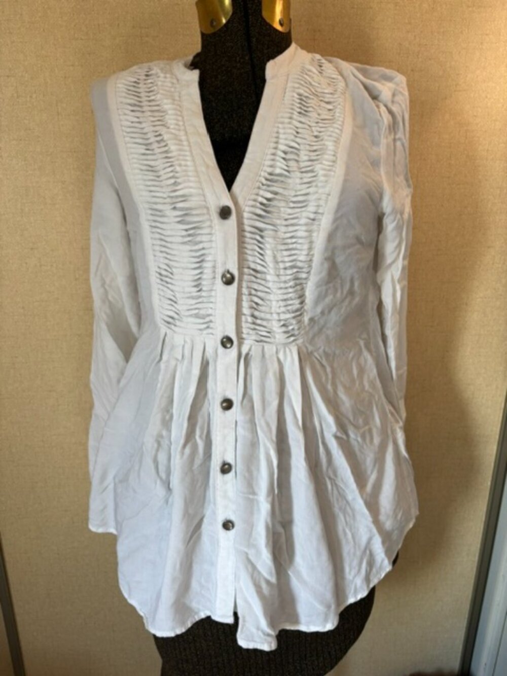 Spense Women's Small Long Sleeve White Blouse